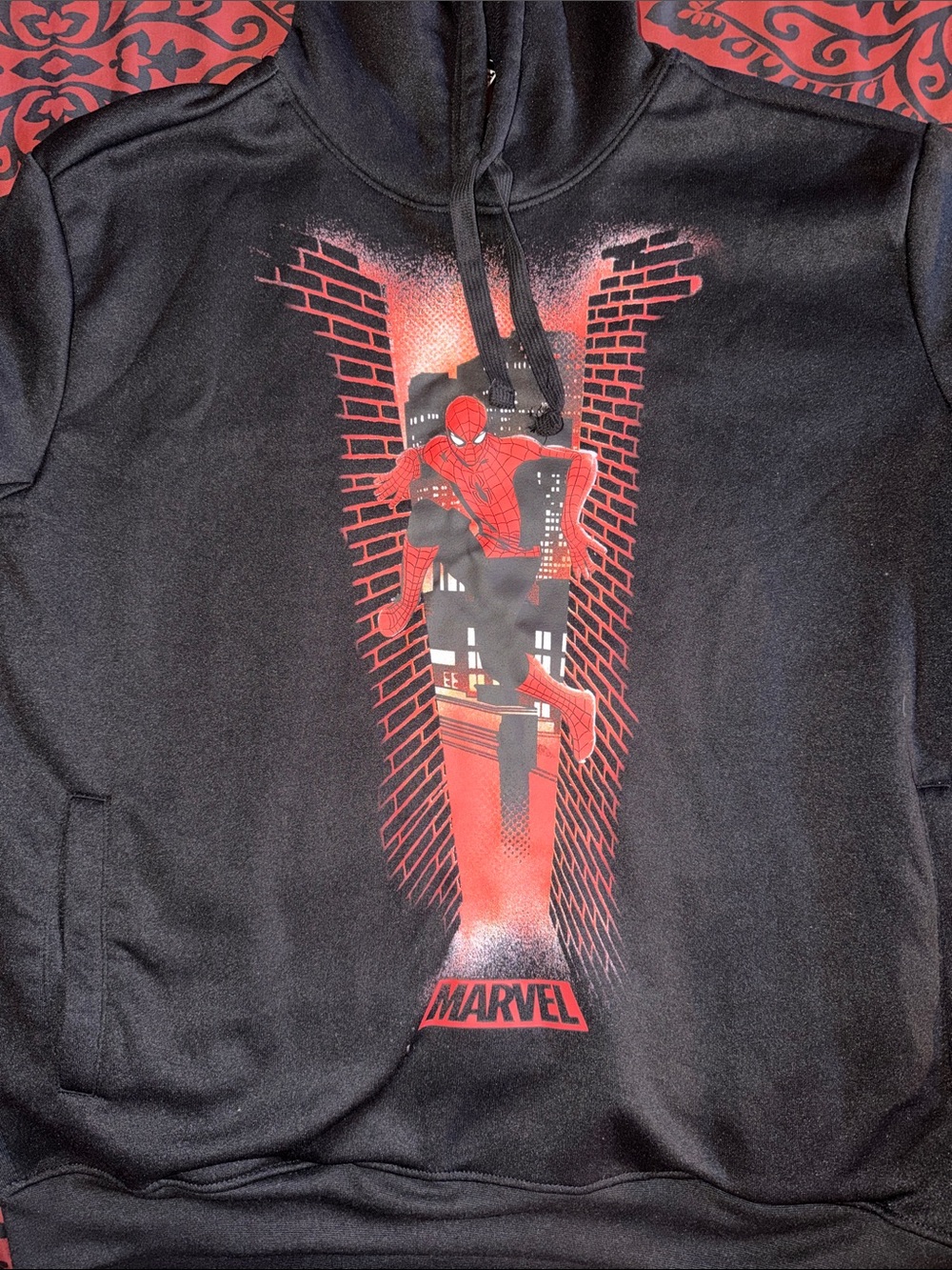 Marvel Black and Red Spider-Man Pullover Hoodie